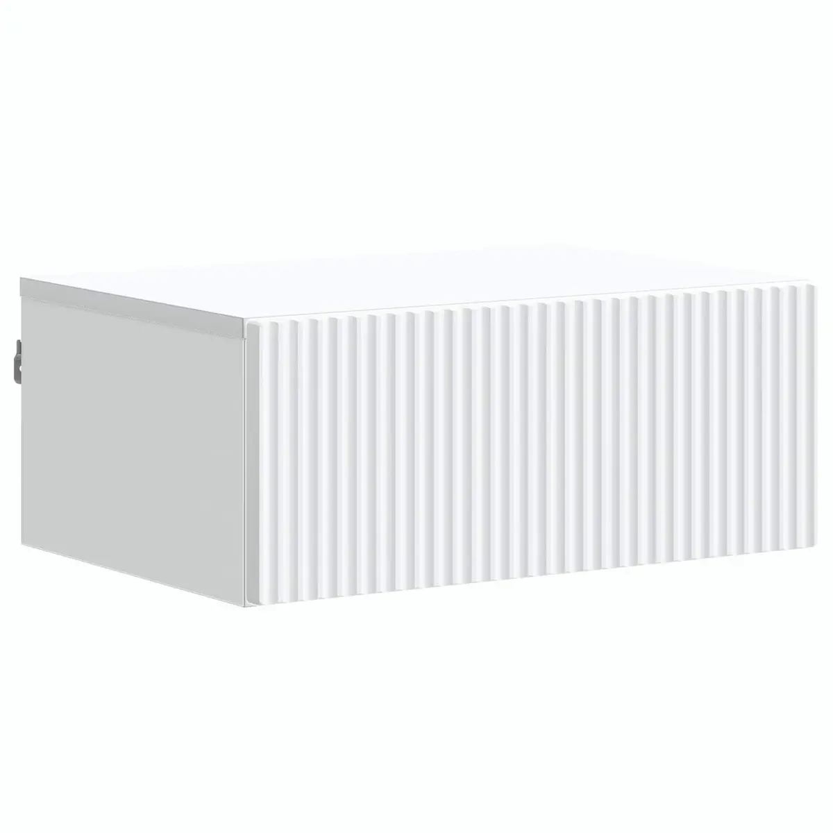 White Engineered Wood Wall-Mounted Bedside Storage Cabinet 49x34.5x20cm