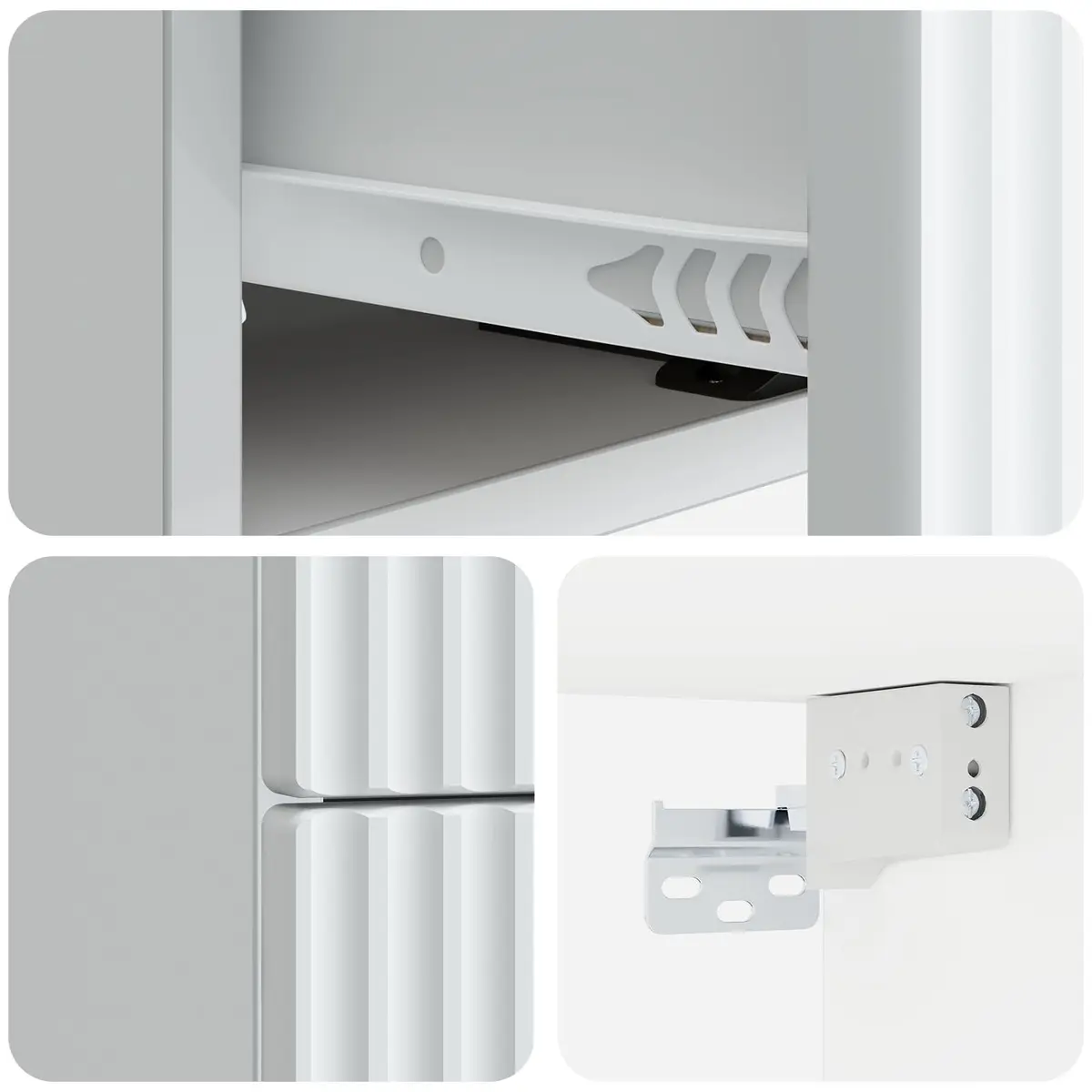 Wall-Mounted Bedside Cabinet White Engineered Wood Storage Shelf 33x34.5x40cm