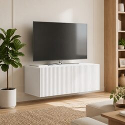 Wall-Mounted TV Cabinet White Modern Living Room Storage Engineered Wood 78.5cm