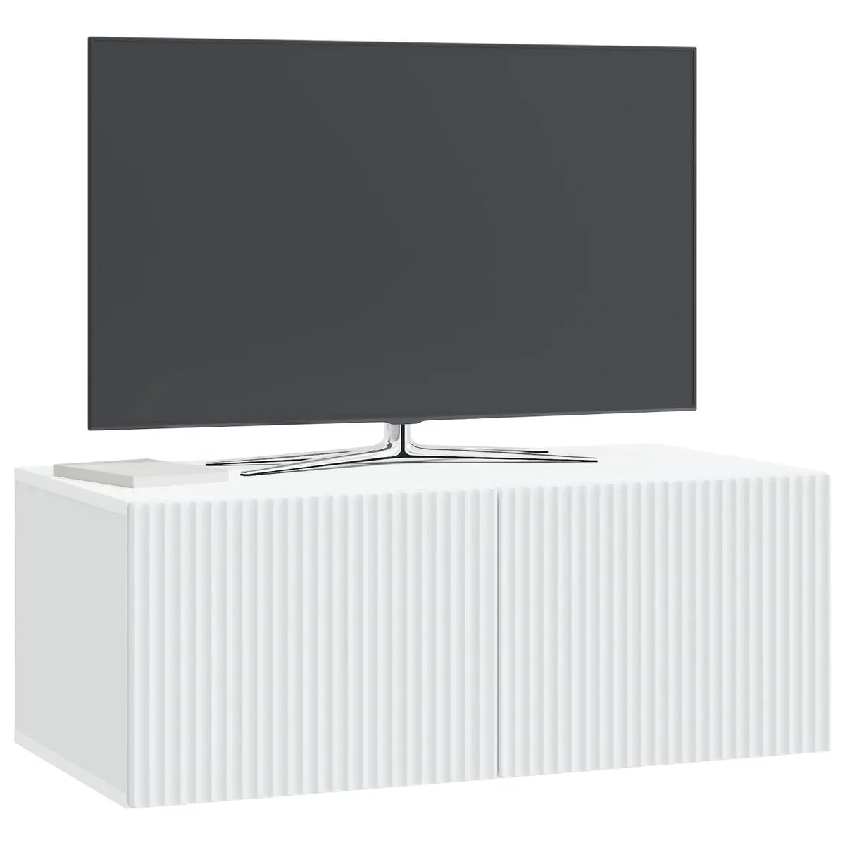 Wall-Mounted TV Cabinet Engineered Wood 78.5cm White Modern Living Room Storage
