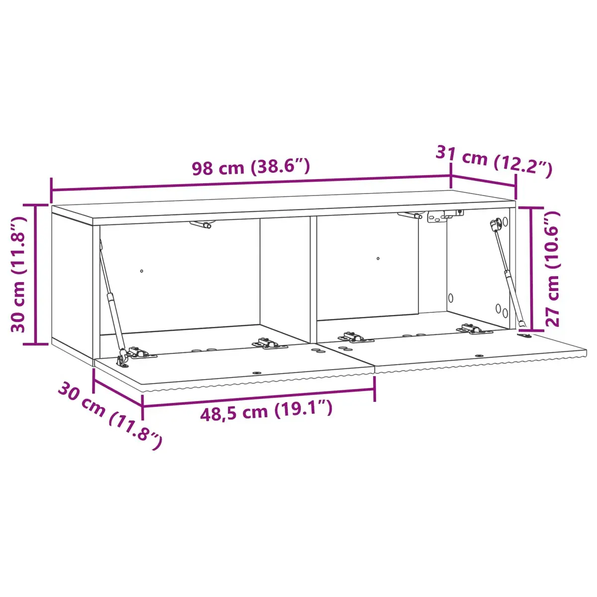 White Wall-Mounted TV Cabinet for Home Use