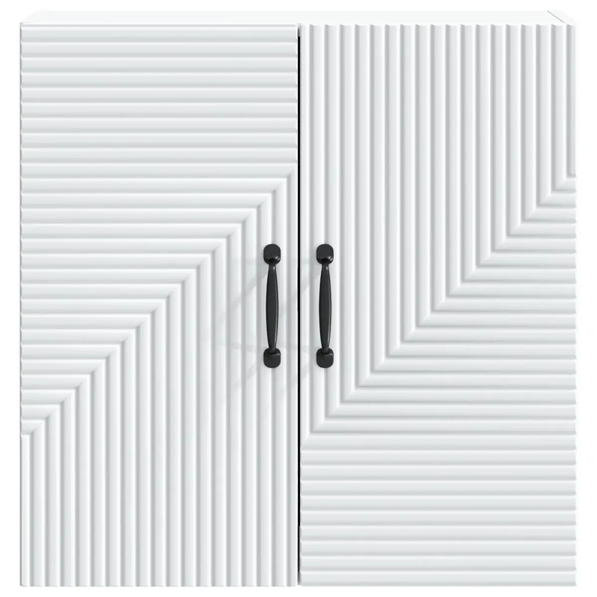 Wall-Mounted Storage Cabinet White Modern Shelving Unit Engineered Wood