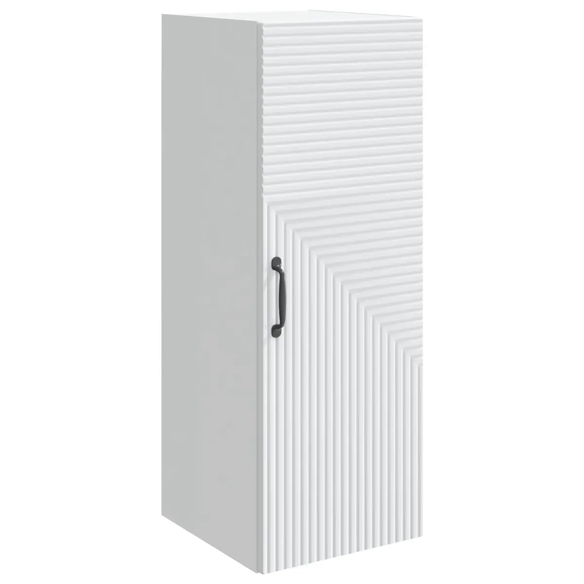 Wall-Mounted Storage Cabinet White Modern Engineered Wood Shelving Unit