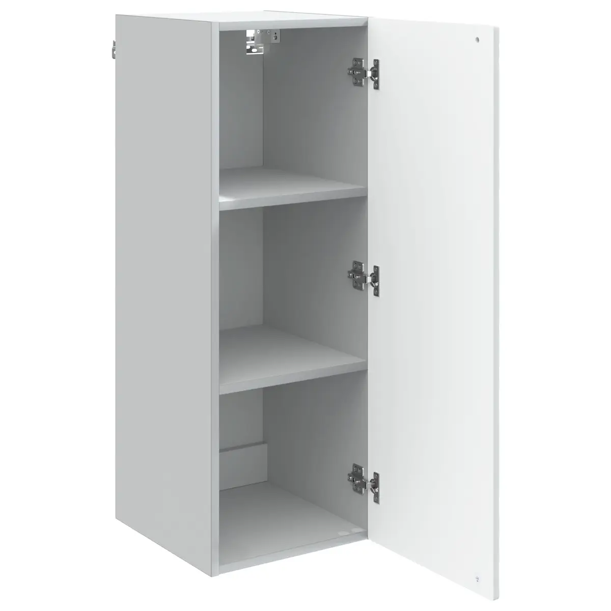 Wall-Mounted Storage Cabinet White Modern Engineered Wood Shelving Unit