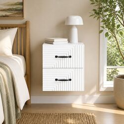 Wall-Mounted Bedside Cabinet White 34.5 x 33 x 40 cm Storage Organizer