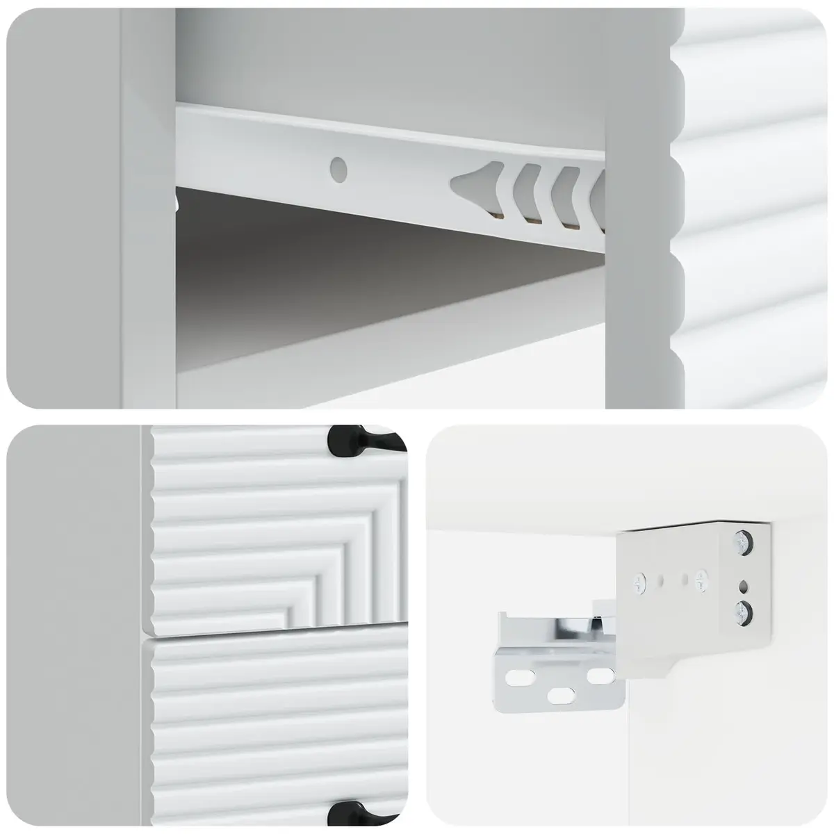 Wall-Mounted Bedside Cabinet White 34.5 x 33 x 40 cm Storage Organizer