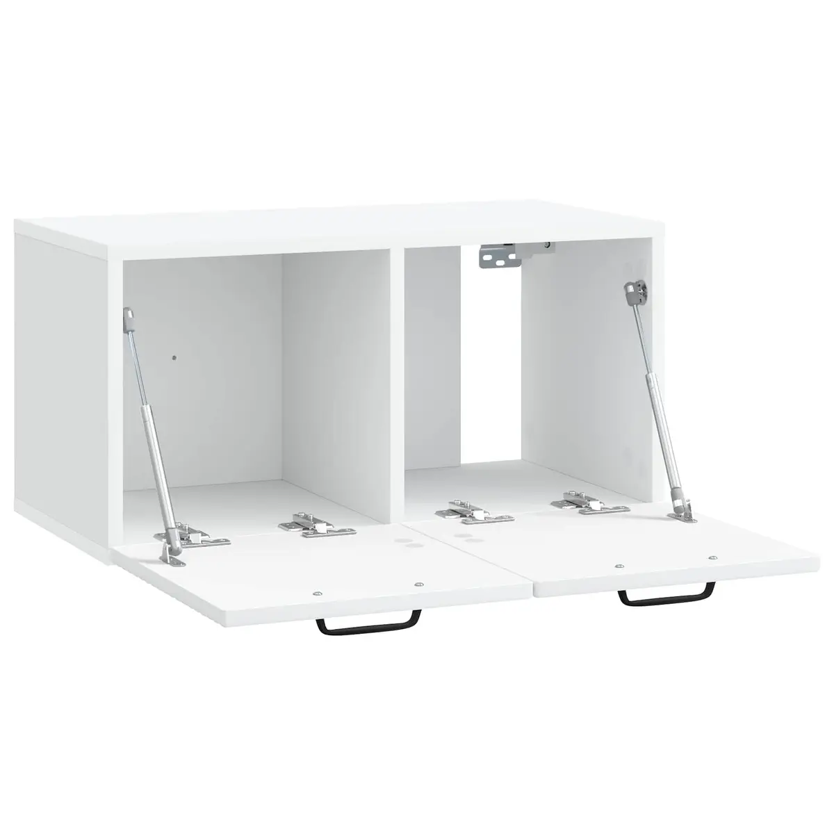 Wall Mounted TV Stand Engineered Wood Modern White 59.5x31x30cm Storage Unit for Living Room