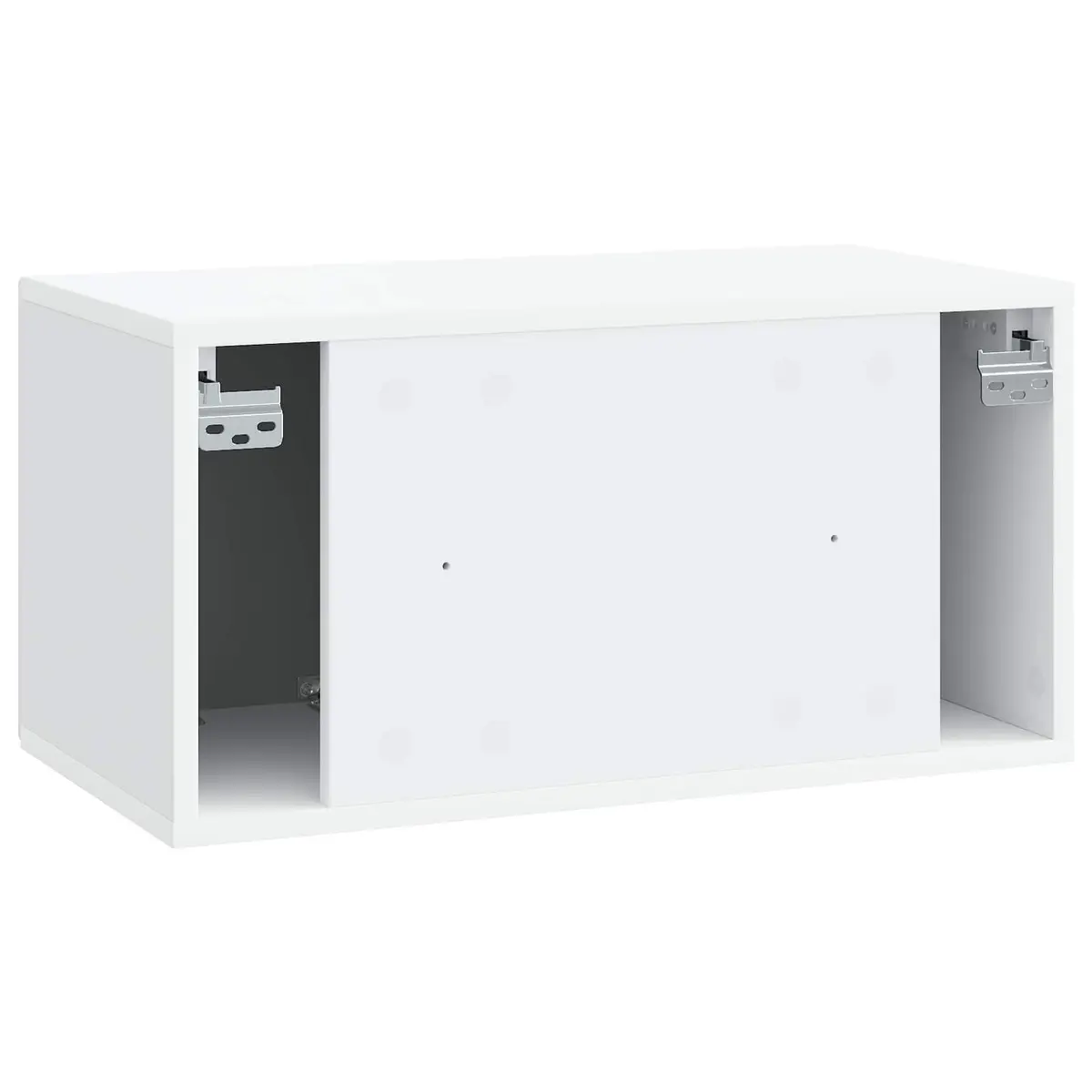 Wall Mounted TV Stand Engineered Wood Modern White 59.5x31x30cm Storage Unit for Living Room