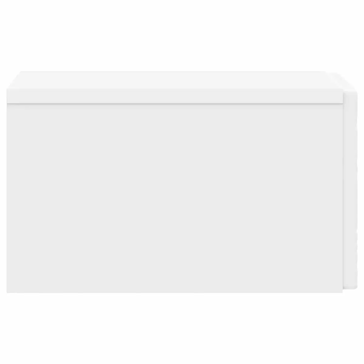 Wall-Mounted Side Table White Bedside Nightstand Modern Compact Storage Drawer