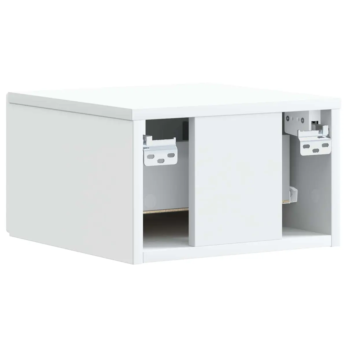 Wall-Mounted Side Table White Bedside Nightstand Modern Compact Storage Drawer
