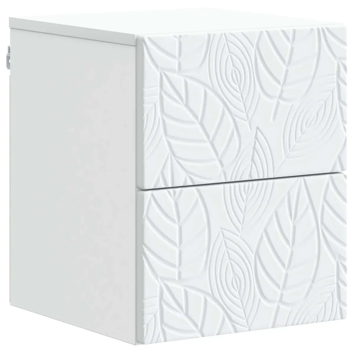Wall-Mounted Bedside Cabinet White Modern Storage Drawers 34.5x33x40cm