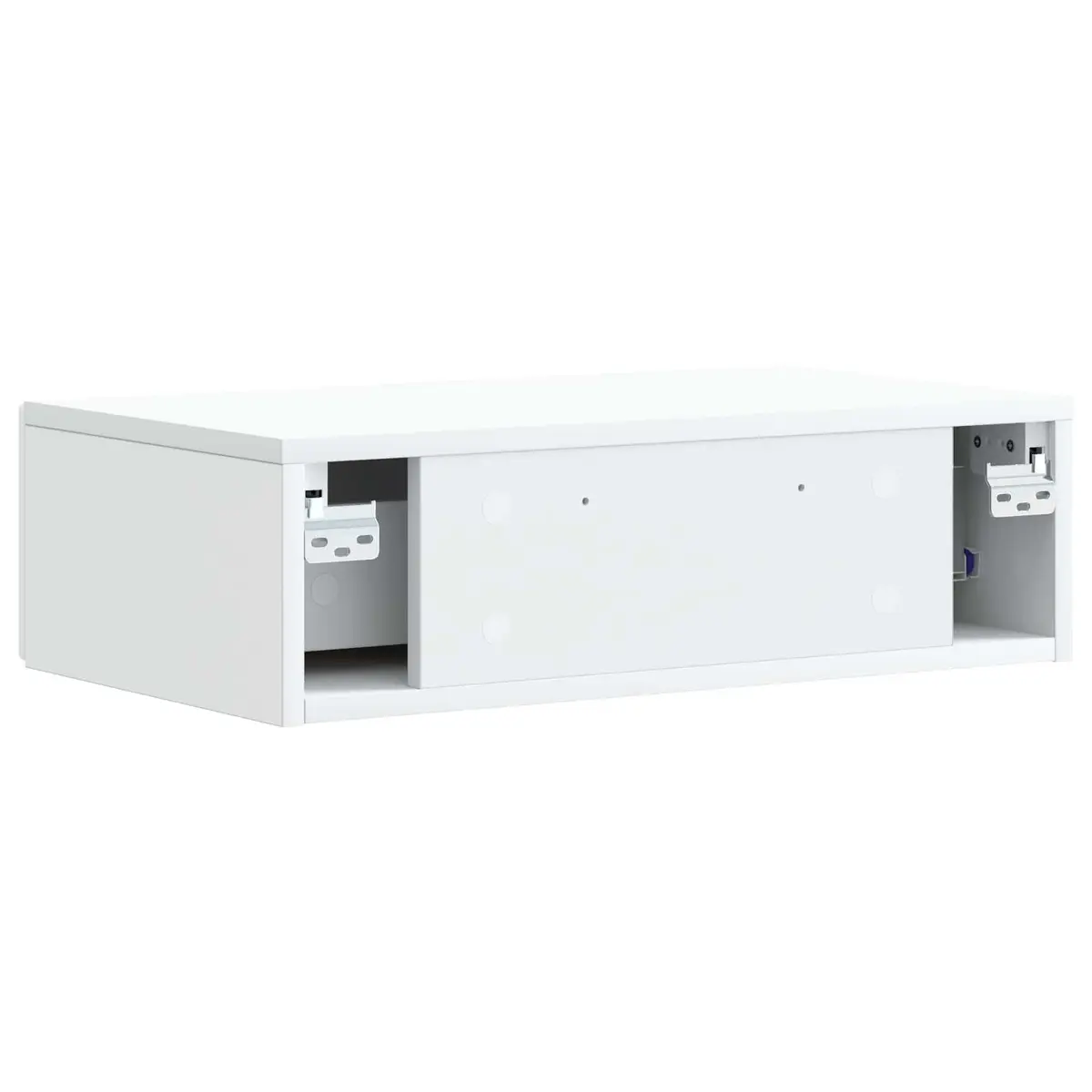 Wall-Mounted Side Table White Storage Drawers Modern Living Room Furniture
