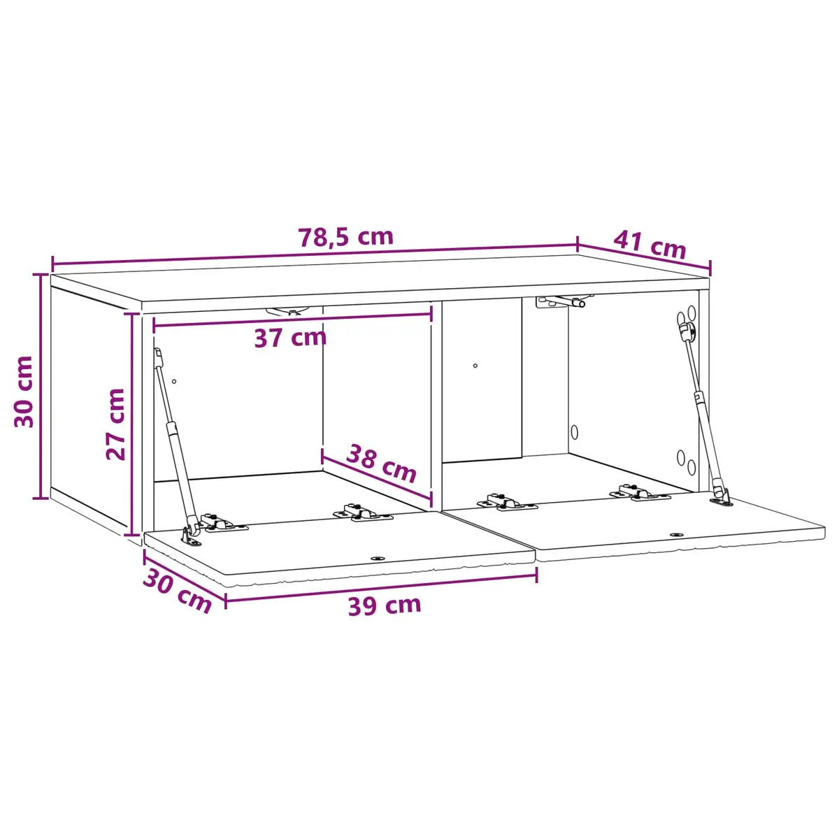 Wall-Mounted TV Cabinet Engineered Wood 78.5 x 41 x 30 cm White Storage Unit