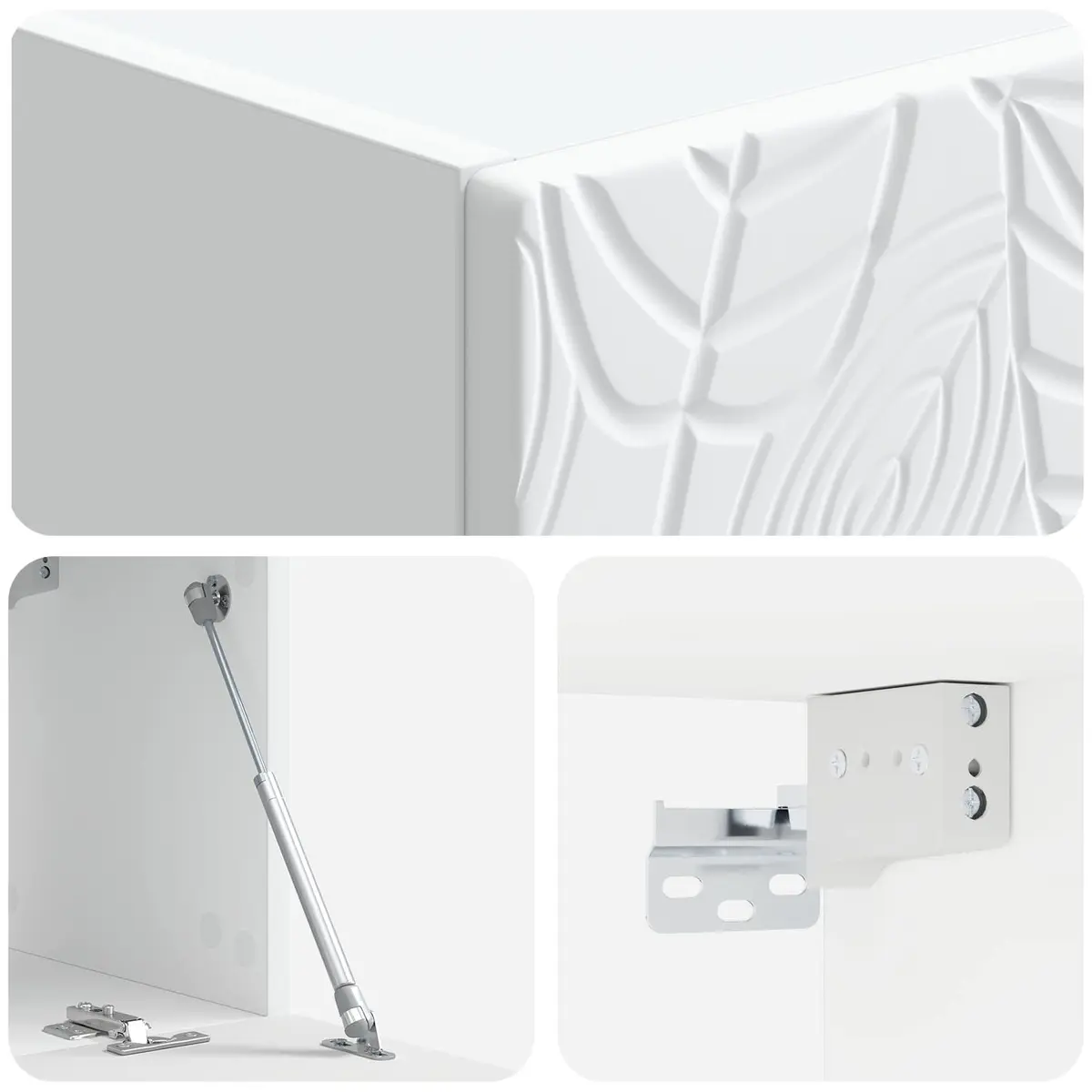 Wall-Mounted TV Cabinet 59.5 x 31 cm White Engineered Wood Storage Unit