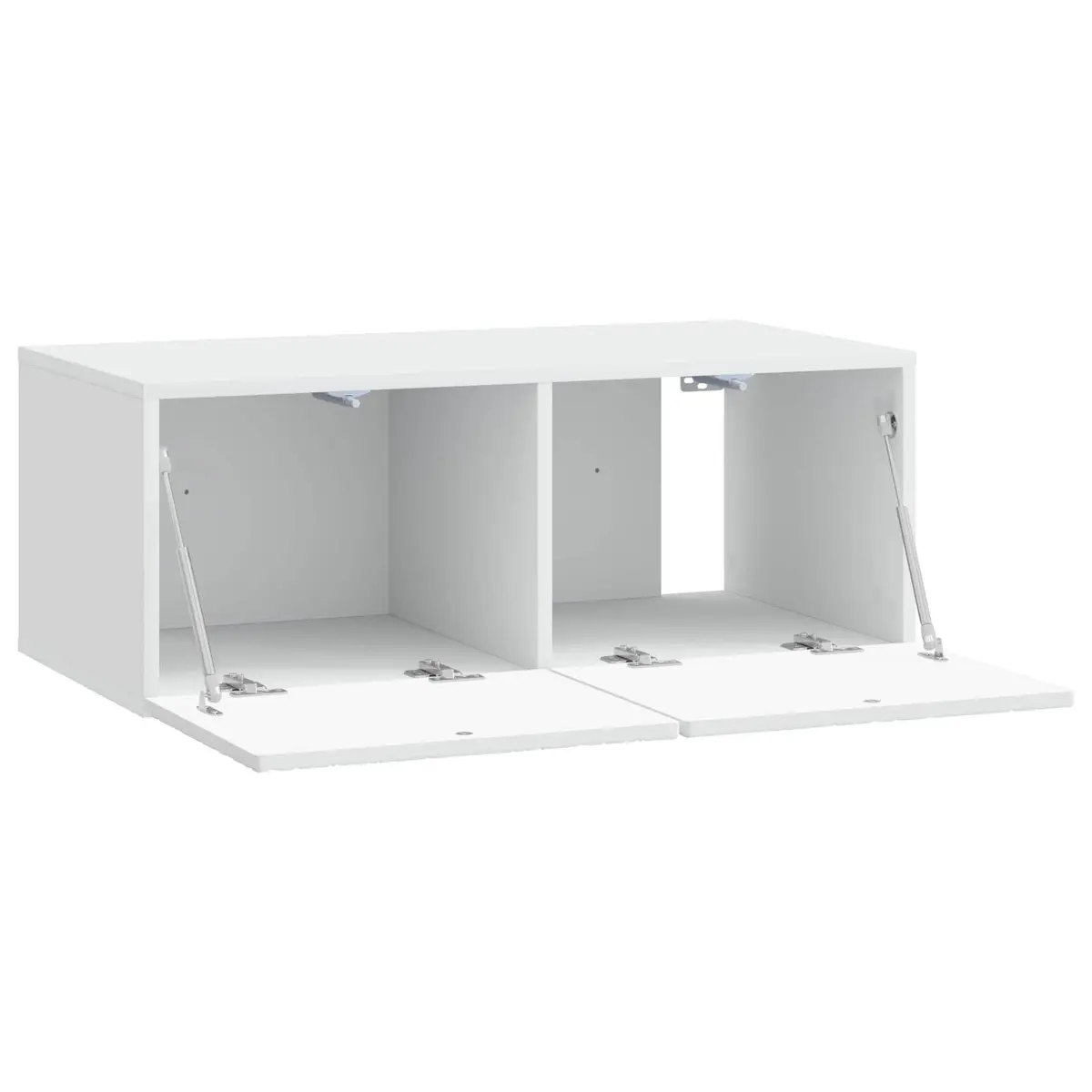 Wall-Mounted Cabinet Engineered Wood White 78.5 x 31 cm Storage Unit with 90 Degree Swing Hinge Doors for Living Room