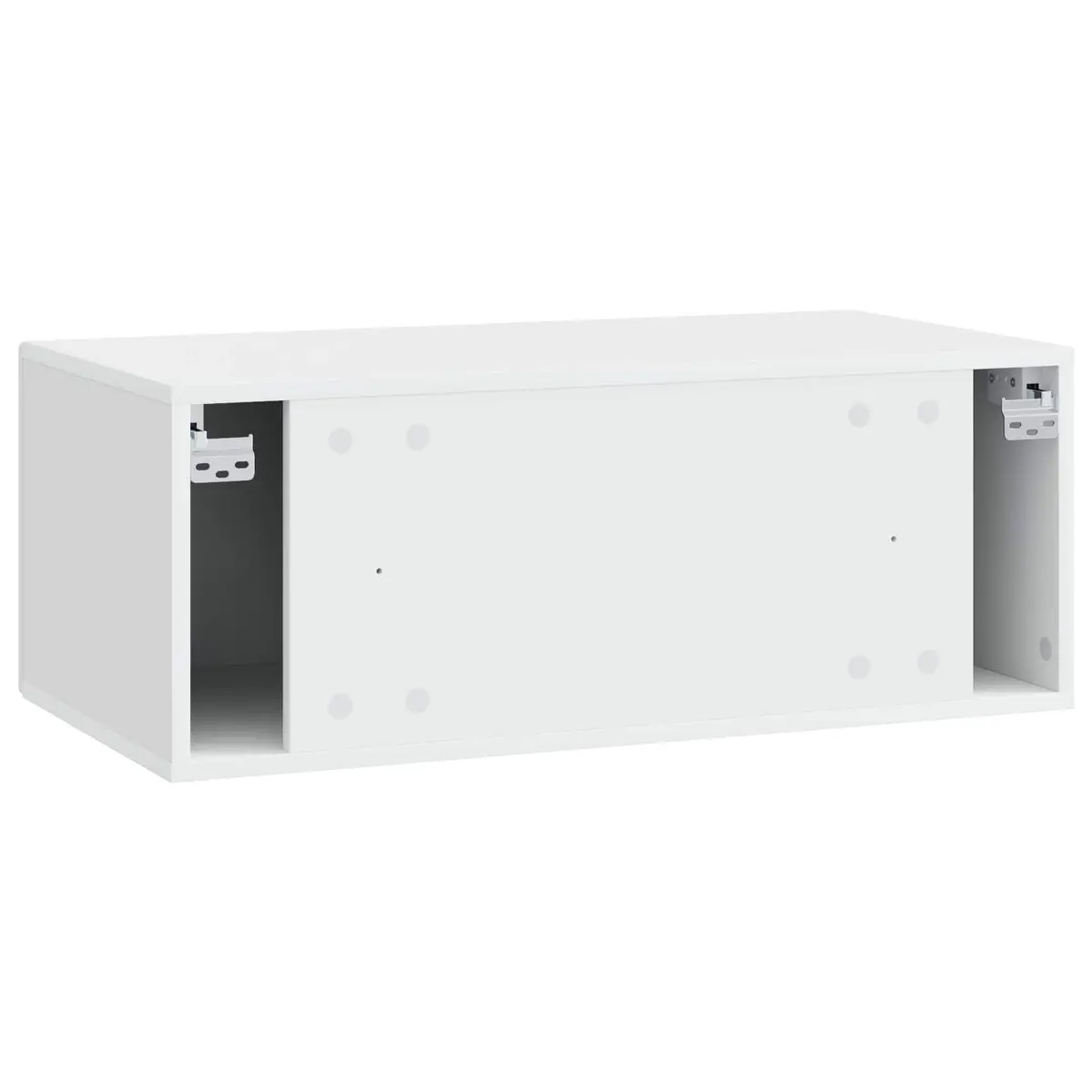 Wall-Mounted Cabinet Engineered Wood White 78.5 x 31 cm Storage Unit with 90 Degree Swing Hinge Doors for Living Room