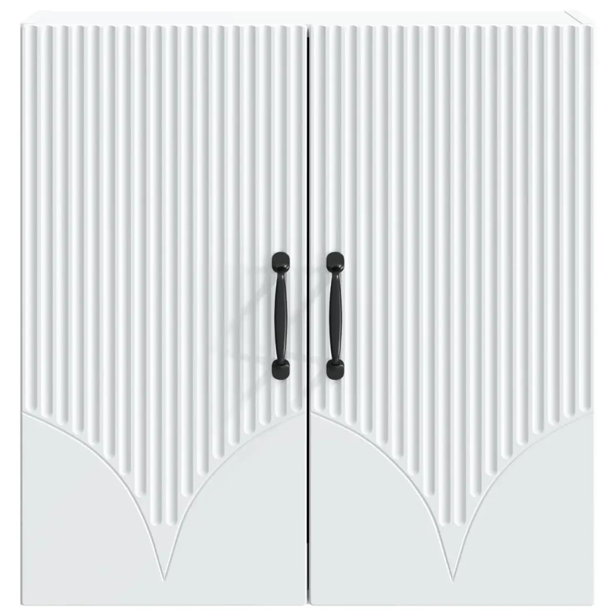 Wall-Mounted Storage Cabinet White Modern Shelves Engineered Wood Living Room