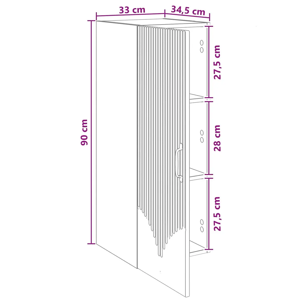Wall-Mounted Cabinet Engineered Wood White Modern 90cm Shelving Unit