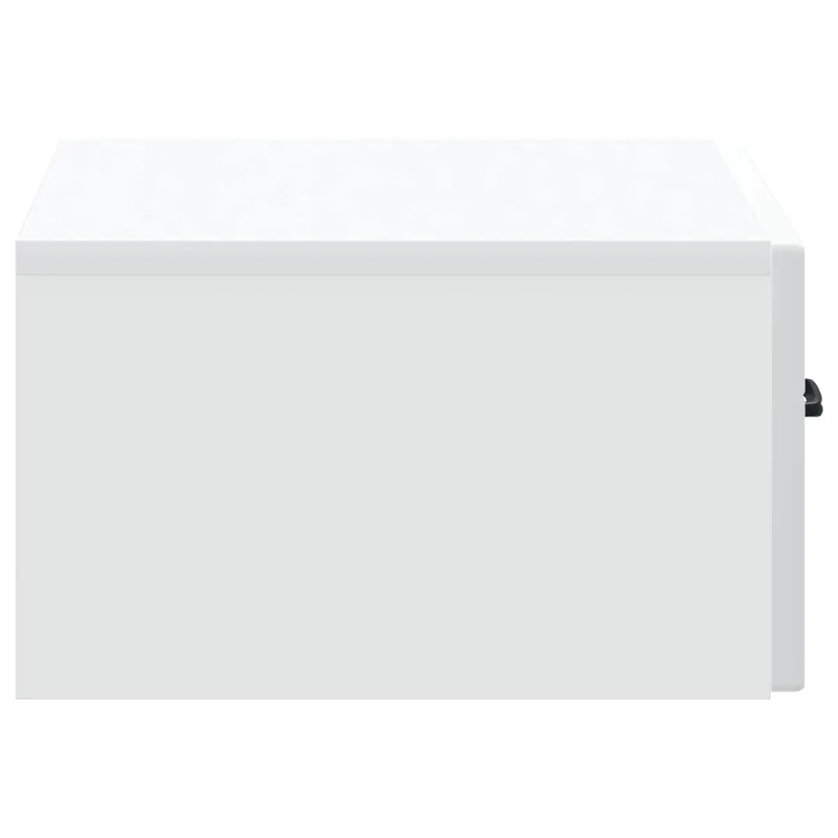 Wall-Mounted Bedside Table Engineered Wood 49 x 34.5 x 20 cm White Compact Nightstand with Drawer and Open Shelf