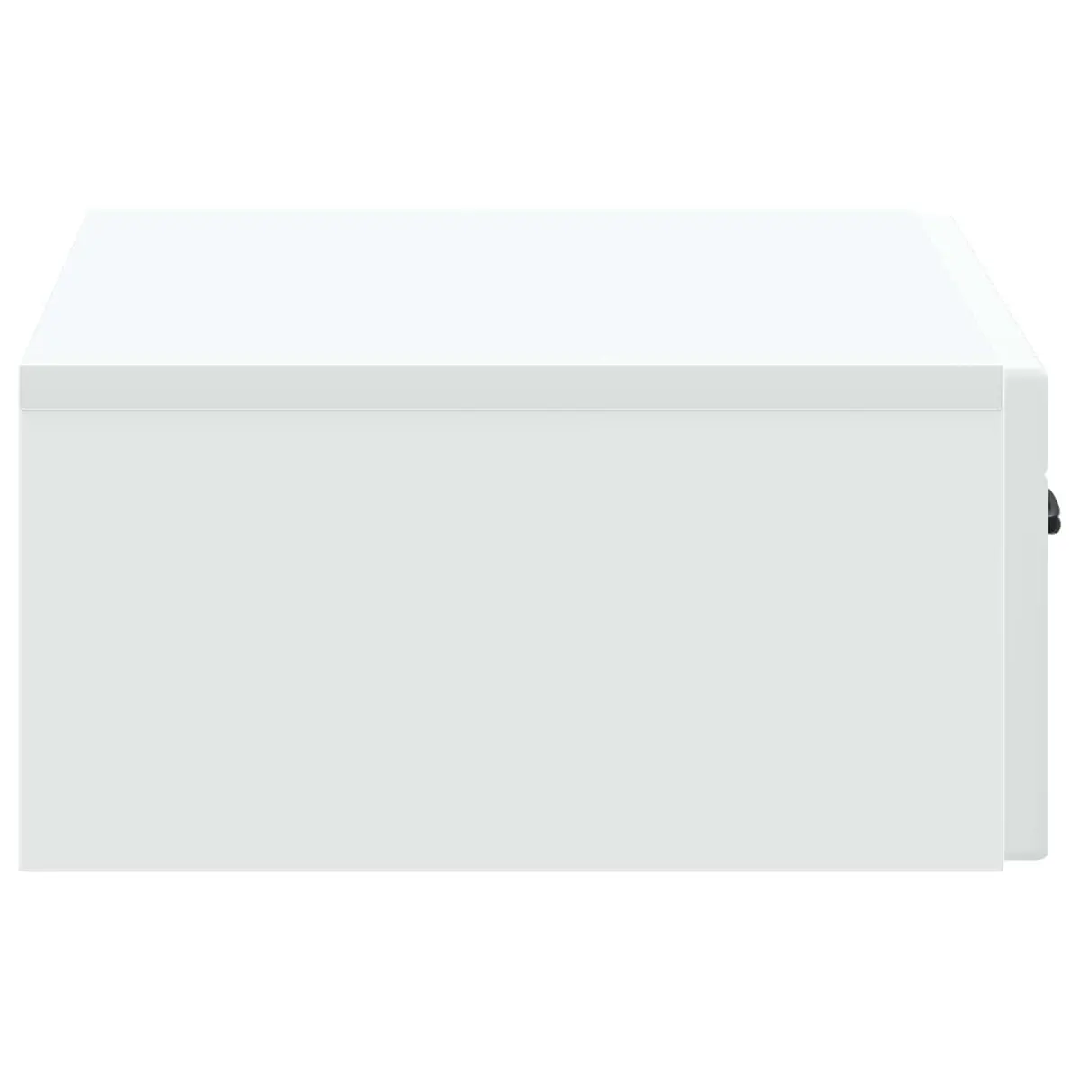 Wall-Mounted Side Table White Storage Cabinet Modern Engineered Wood 59cm