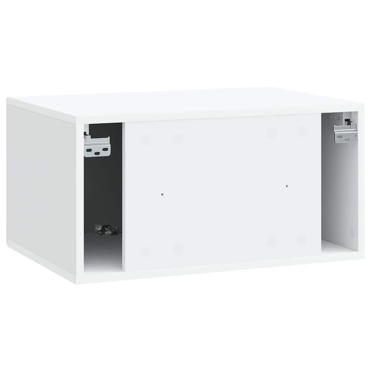 White Wall-Mounted TV Cabinet for Media Storage