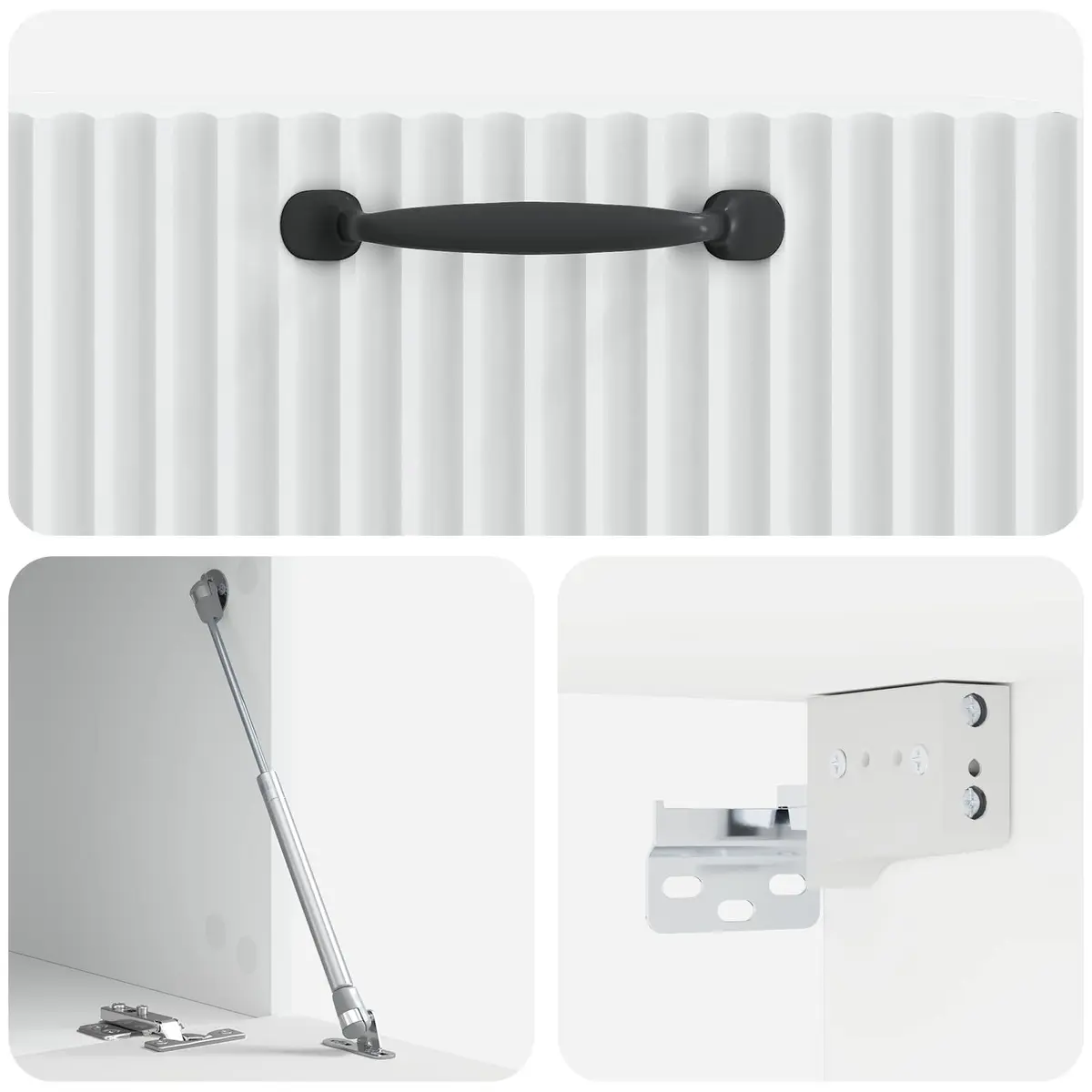 White Wall-Mounted TV Cabinet for Media Storage