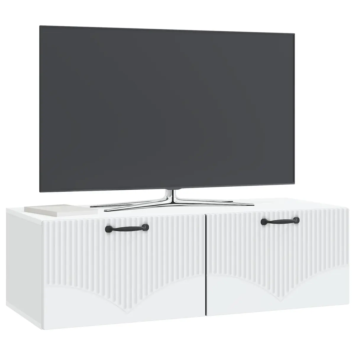 Wall-Mounted TV Cabinet White 98x41x30cm Living Room Media Storage Unit