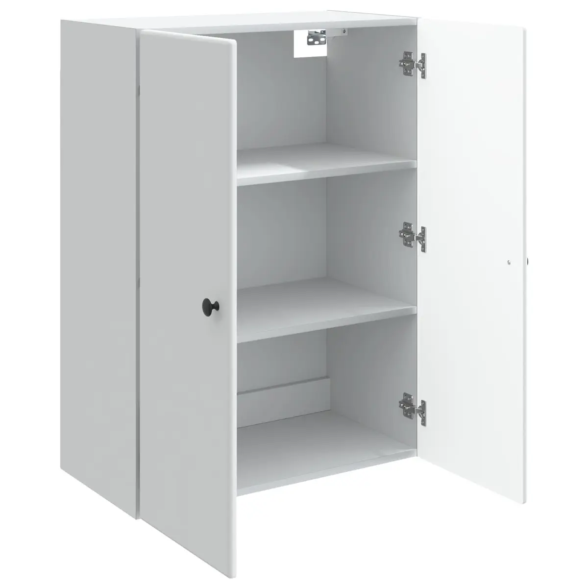 Wall-Mounted Storage Cabinet Engineered Wood 66 x 34.5 x 90 cm White Swing Door Shelves