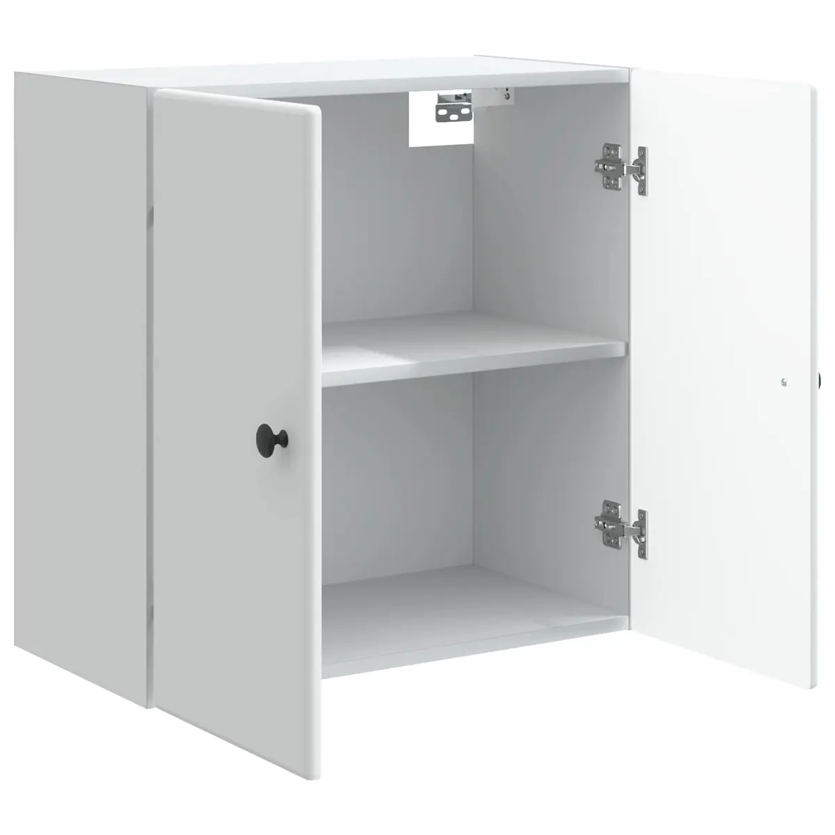 White Wall-Mounted Storage Cabinet 59x31x60cm Engineered Wood Shelves Door