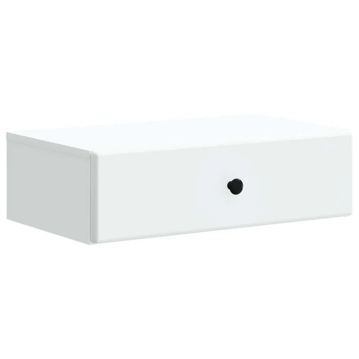 Wall-Mounted Side Table White Storage Cabinet with Drawers Modern Lounge Bedroom
