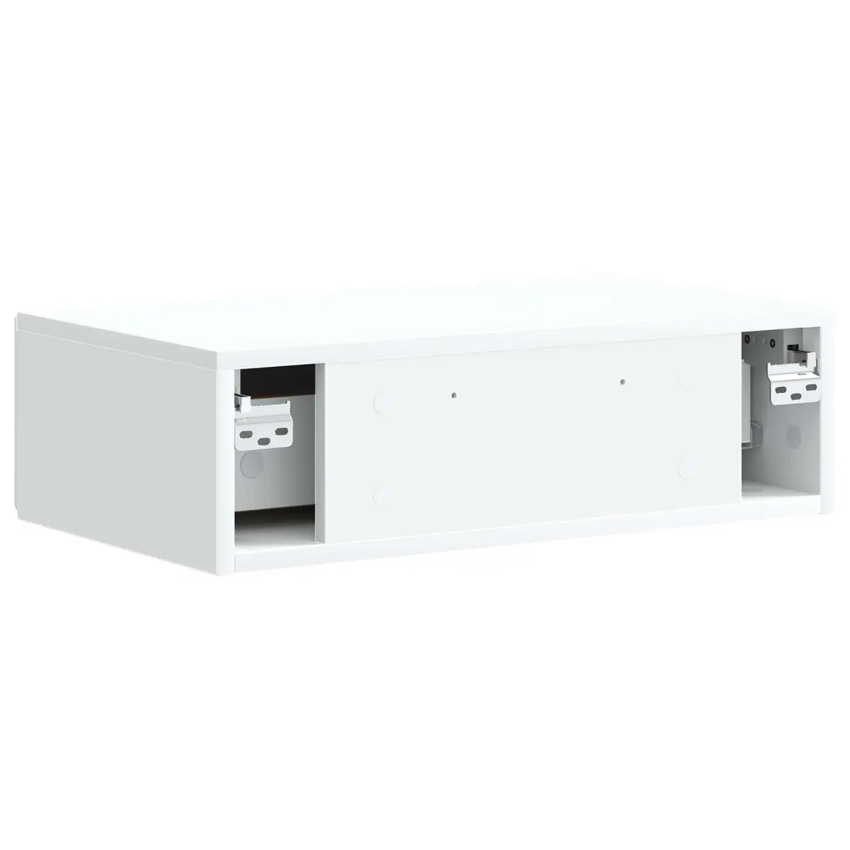 Wall-Mounted Side Table White Storage Cabinet with Drawers Modern Lounge Bedroom
