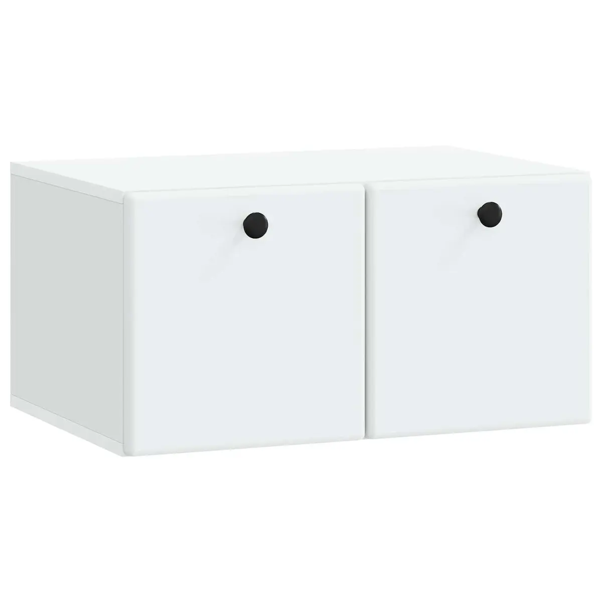 Wall-Mounted TV Cabinet Engineered Wood 59.5cm White Storage Unit Living Room Media Organiser