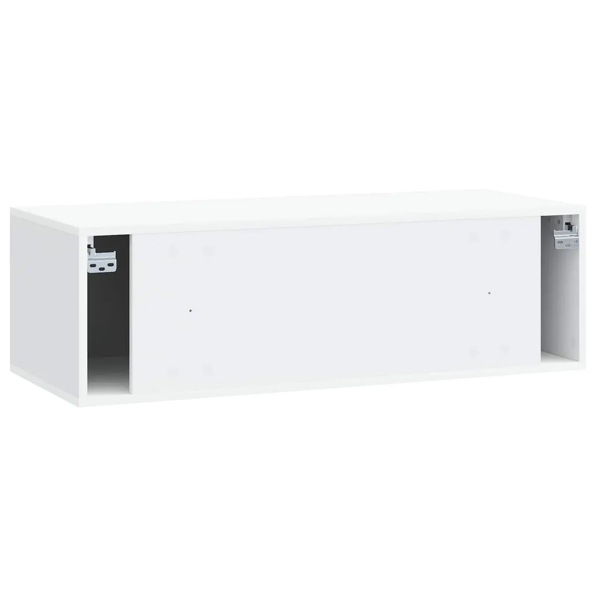 Wall-Mounted TV Cabinet Engineered Wood 98 x 41 x 30 cm White Storage Living Room Unit