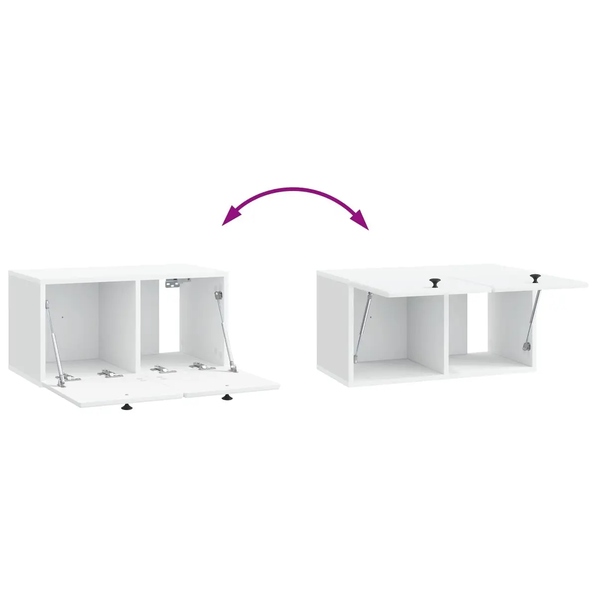 Wall-Mounted TV Cabinet 59.5 x 31 x 30 cm White Engineered Wood Storage Unit