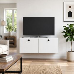 Wall-Mounted TV Cabinet 78.5 x 31 x 30 cm White Engineered Wood Storage Unit