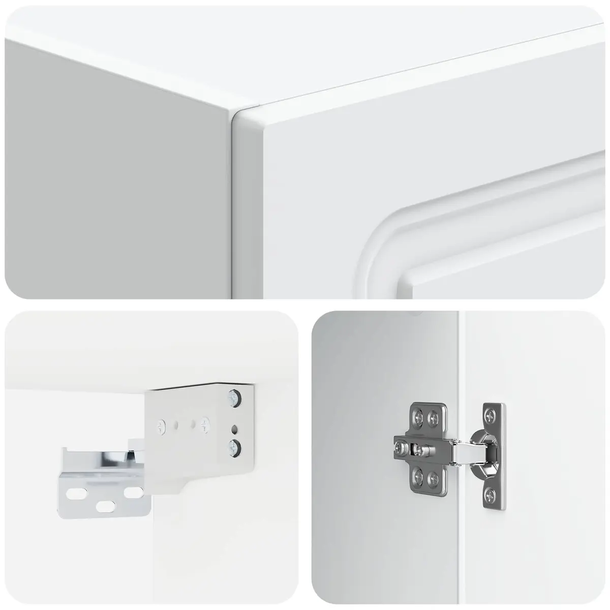 Wall-Mounted Cabinet Engineered Wood White 33x34.5x90cm Adjustable Shelves