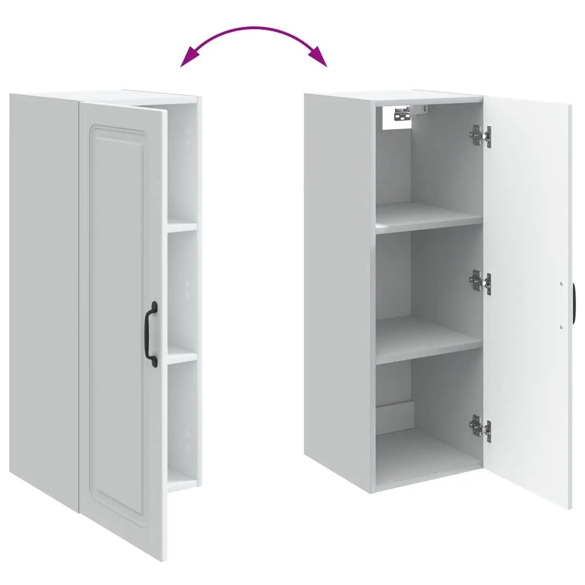 Wall-Mounted Cabinet Engineered Wood White 33x34.5x90cm Adjustable Shelves