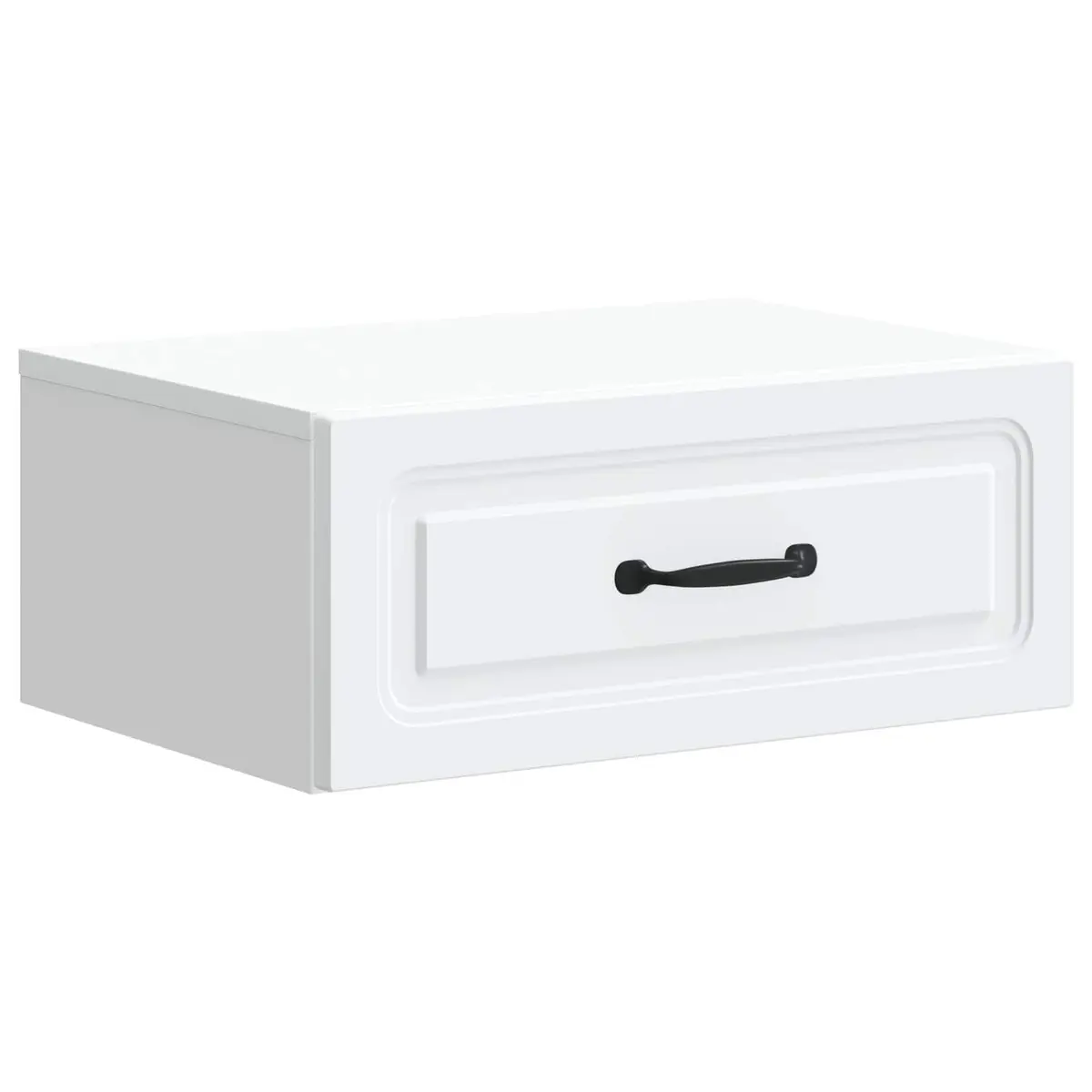 Wall-Mounted Bedside Cabinet White Modern Bedroom Storage Table 49 x 34.5 x 20