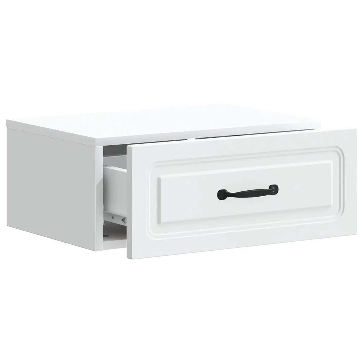 Wall-Mounted Bedside Cabinet White Modern Bedroom Storage Table 49 x 34.5 x 20
