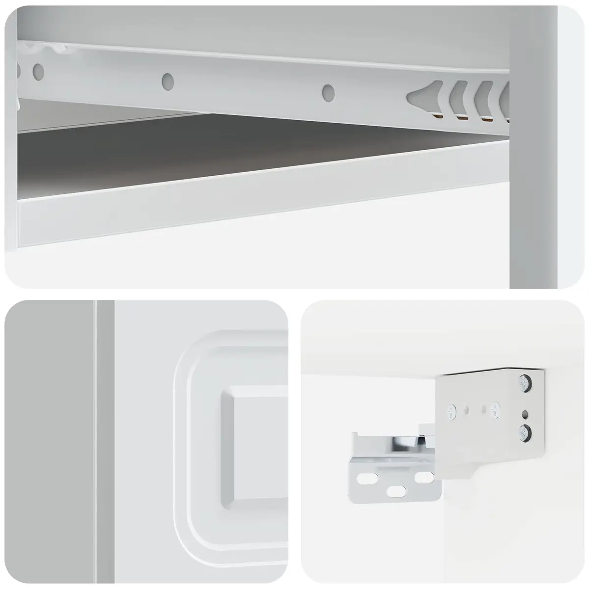 Wall-Mounted Side Table White 59 x 34.5 x 17 cm Floating Storage Cabinet