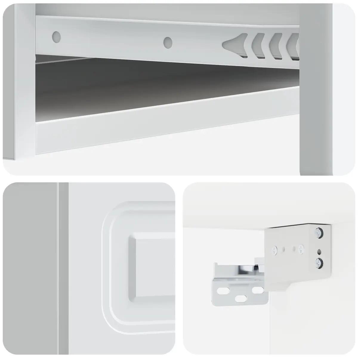Wall-Mounted Storage Cabinet Solid Engineered Wood 87.5 x 34.5 x 17 cm White