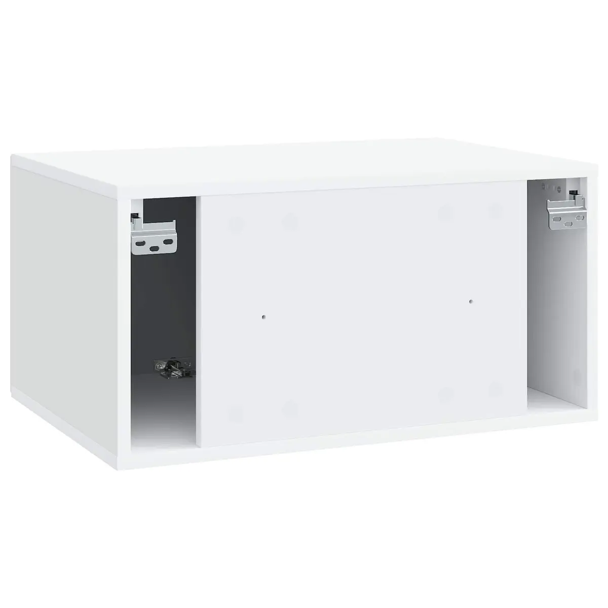 Wall-Mounted TV Cabinet Engineered Wood 59.5 x 41 x 30 cm White Modern Living Room Storage