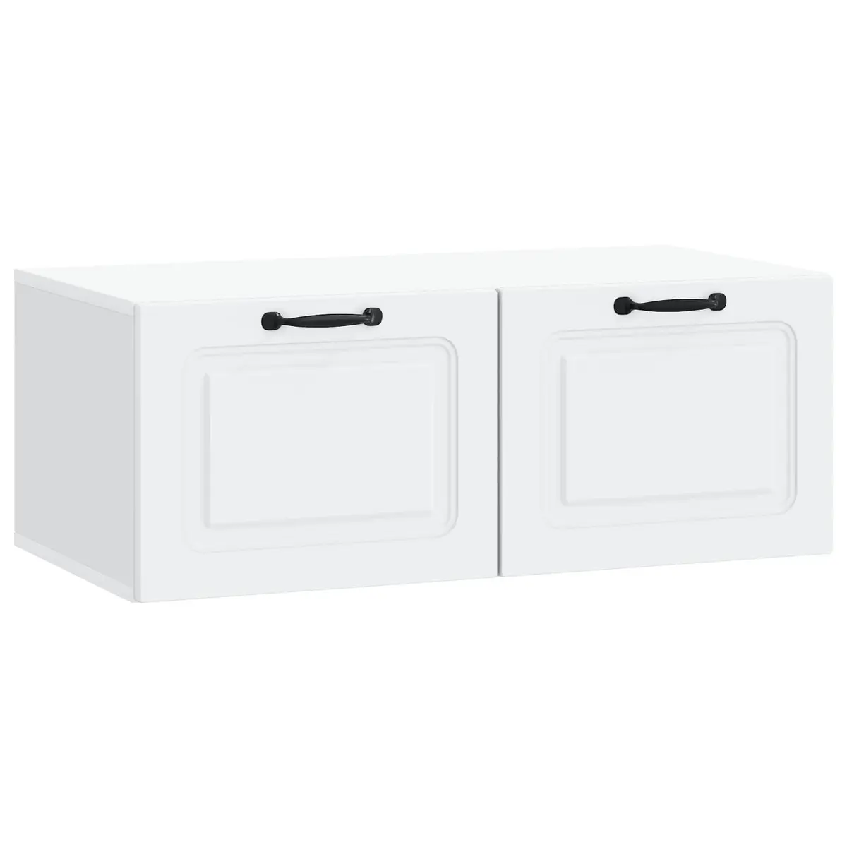 Wall-Mounted TV Cabinet White Entertainment Unit Shelving Storage 78.5 x 41 x