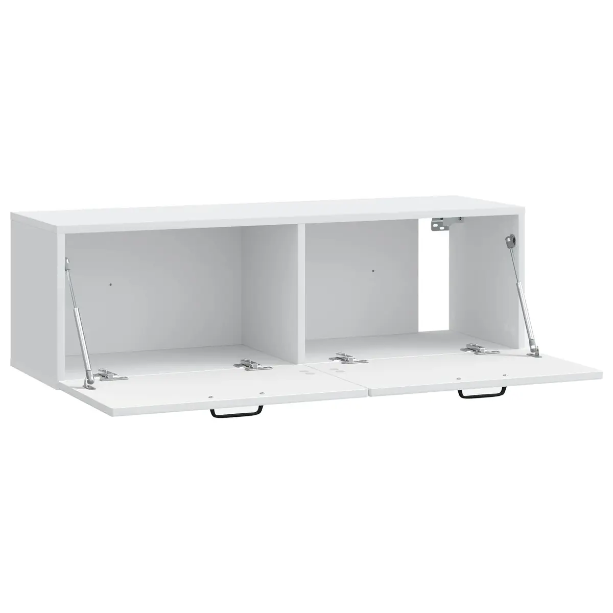 Wall-Mounted TV Cabinet White 98 x 31 x 30 cm Entertainment Unit Storage Shelves