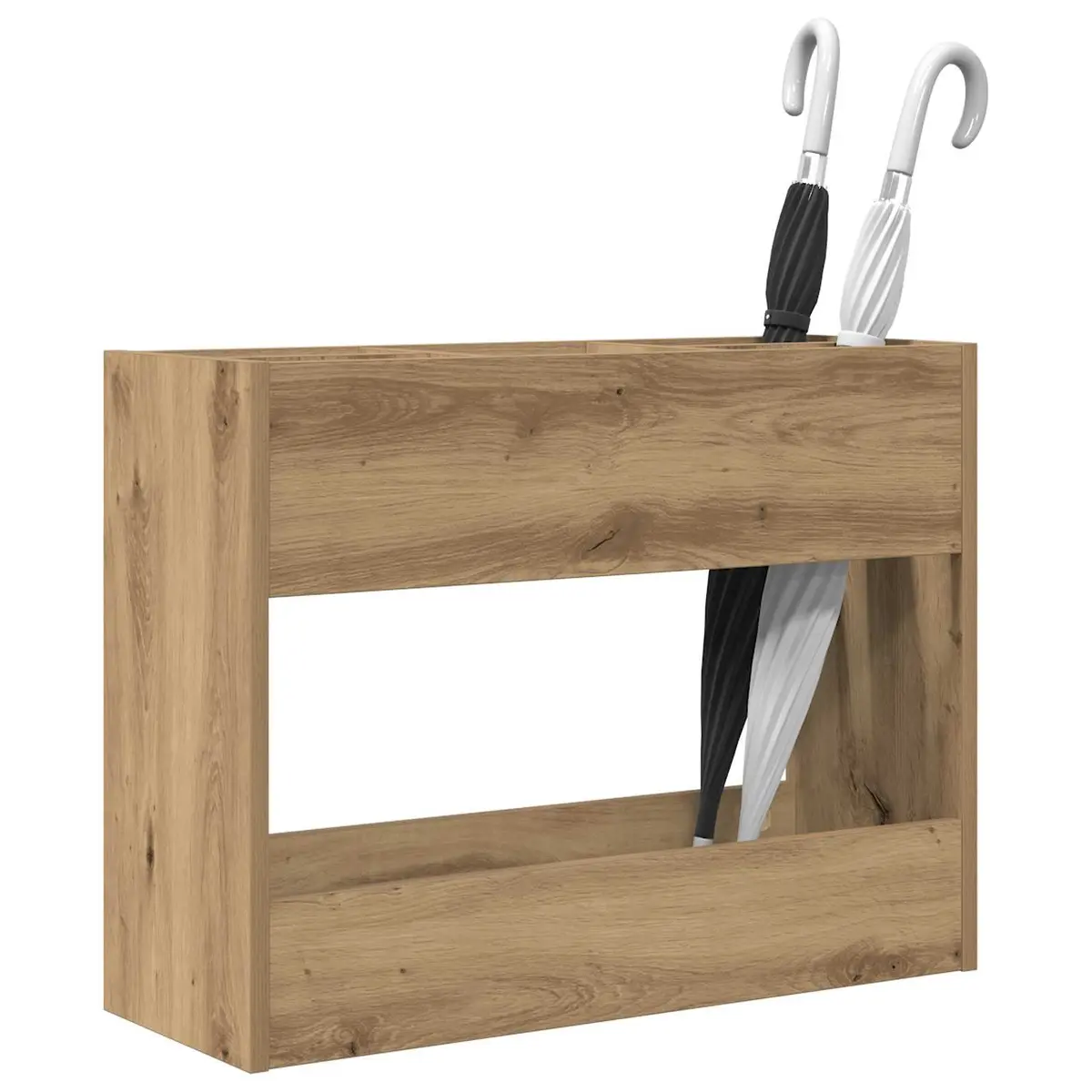 Wooden Umbrella Stand Storage Rack Engineered Wood Brown 65 x 24 x 50 cm