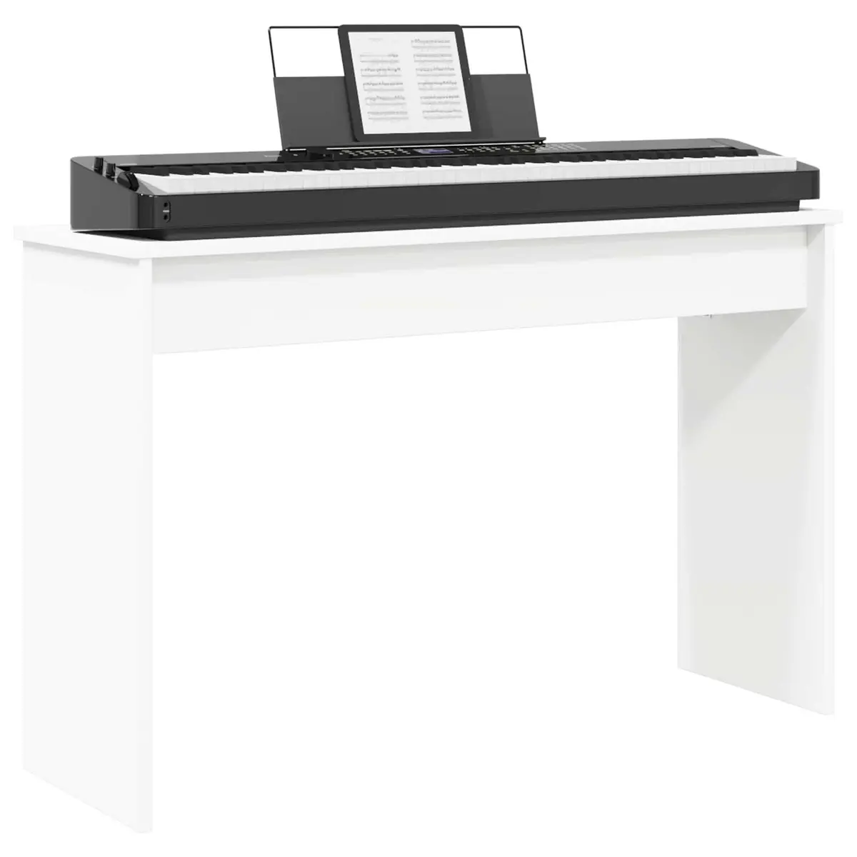 Keyboard Stand Engineered Wood Support 100x32x64cm Modern White