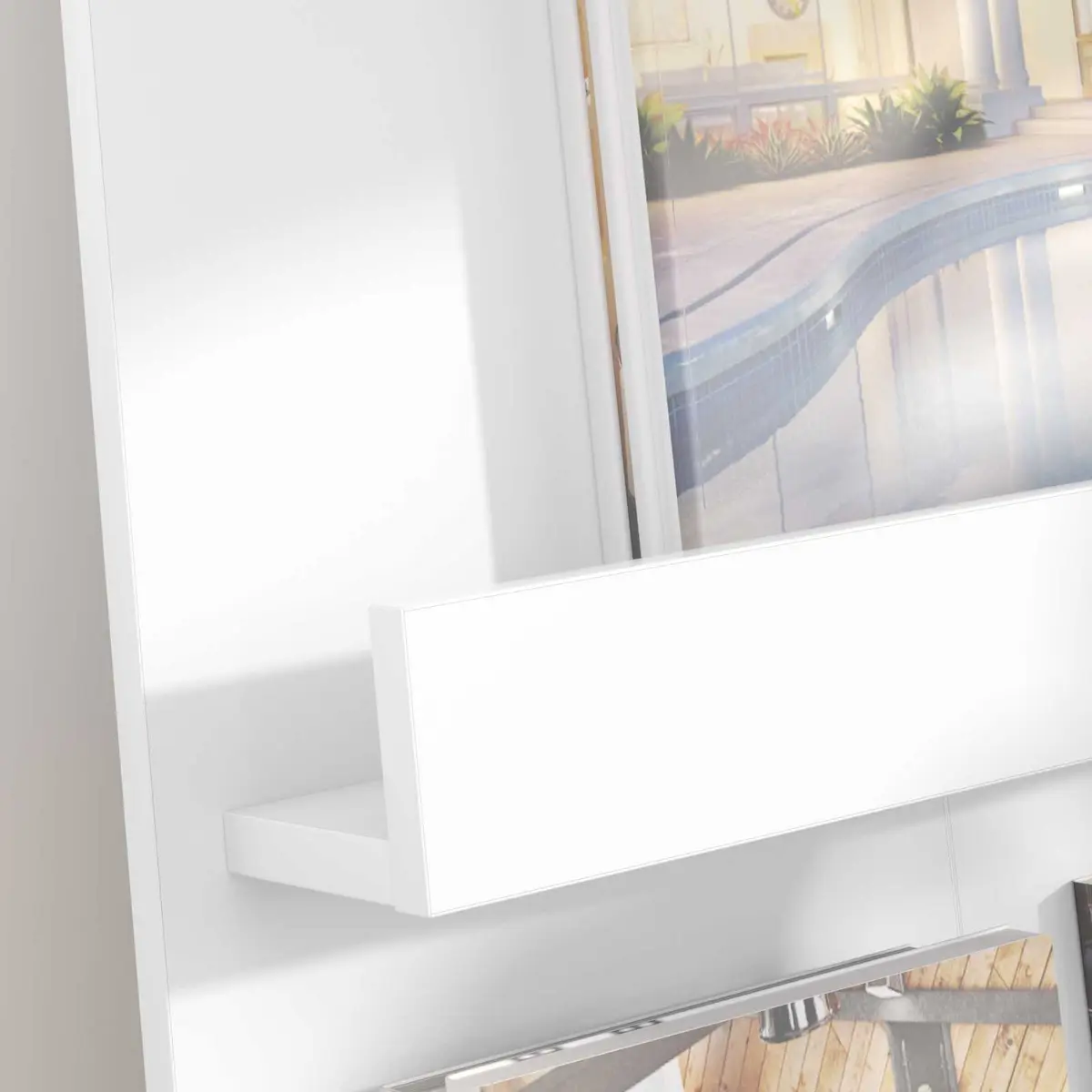 Magazine Rack Engineered Wood 51 x 11 x 102 cm White Storage Organiser