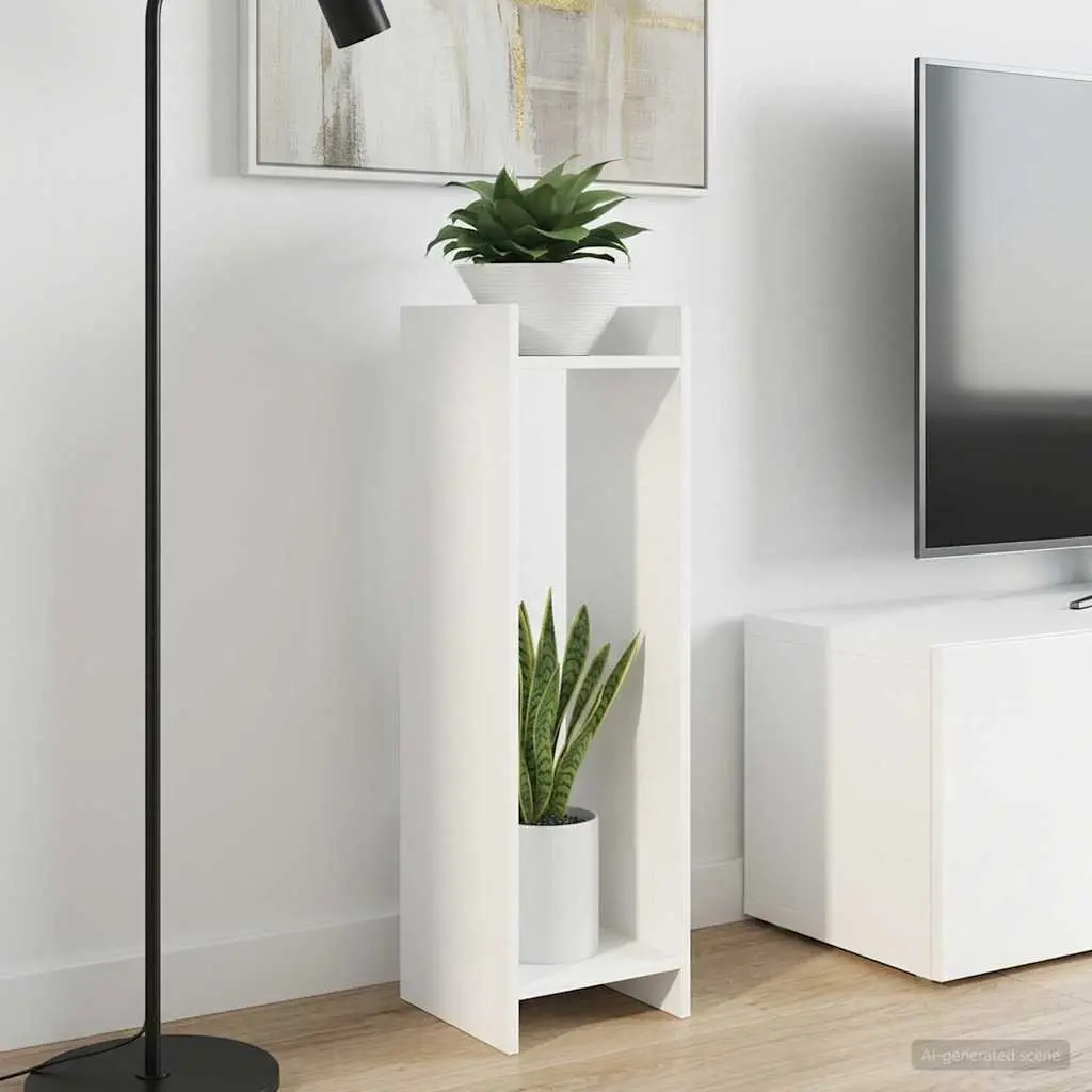 Indoor Vertical Organizer Plant Stand Engineered Wood White 30x30x100cm 2 pcs
