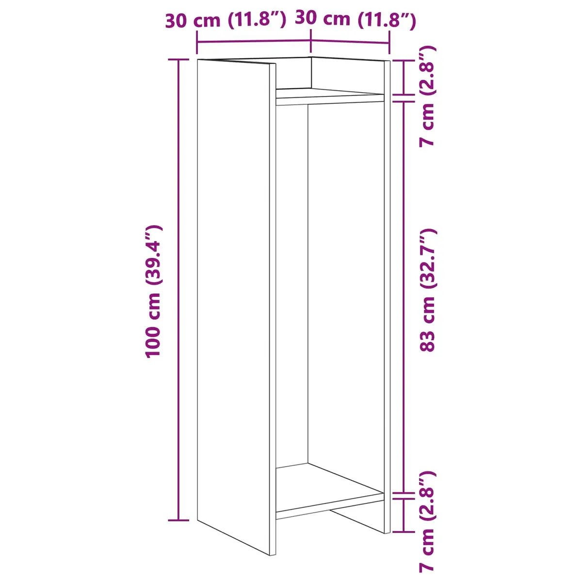 Indoor Vertical Organizer Plant Stand Engineered Wood White 30x30x100cm 2 pcs