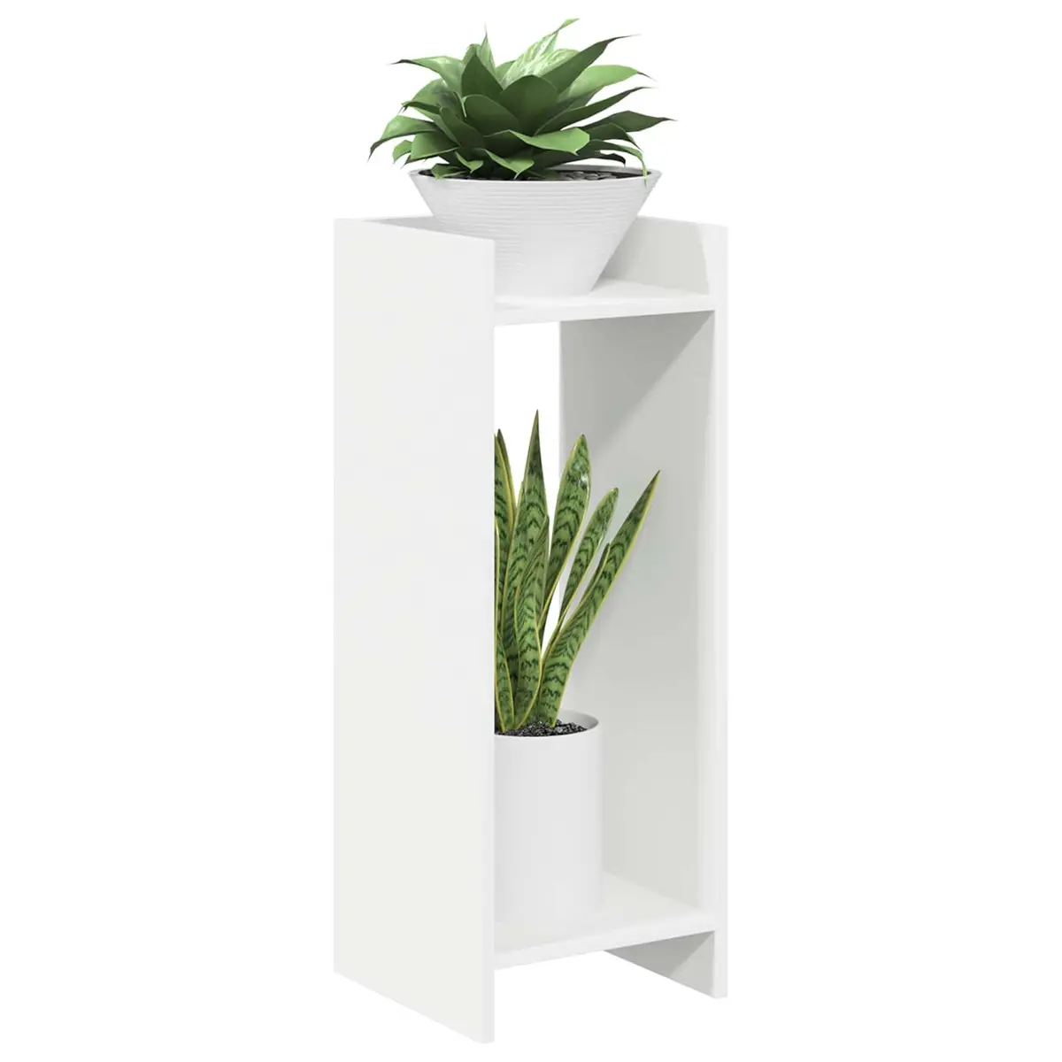 Plant Stand Engineered Wood 30 x 30 x 80 cm White 2 Piece Vertical Space-Saving Indoor Decor